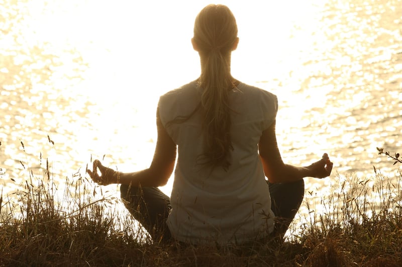 Meditation at sunset